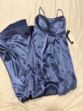 Macy's Shimmery Periwinkle Satin Dress